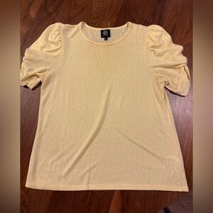 Bobeau Yellow Puff Sleeve Top